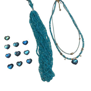 Nouvel Arrivage Pendentif artisanal de haute qualité en Apatite bleue avec cœur en Labradorite à fort éclat, <span class=keywords><strong>pierre</strong></span> de guérison spirituelle de qualité supérieure - Product Image 5