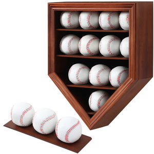 Vitrine de présentation en bois pour 12 balles de baseball, modèle Home Plate <span class=keywords><strong>Shadow</strong></span> Box, avec serrure et acrylique transparent, très demandée pour la vente en gros - Product Image 1