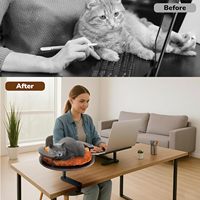 Rotation 60 ° et hauteur réglable jusqu'à 45LBS Lit de bureau pour chat Perchoir pour animaux de compagnie pour bureaux avec coussin lavable