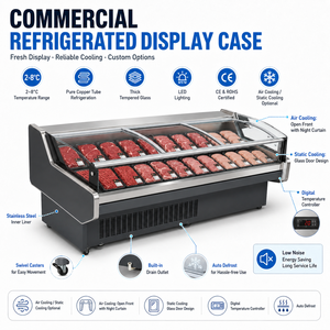 Vitrine réfrigérée pour charcuterie, réfrigérateur commercial pour aliments cuisinés avec porte en verre trempé - Product Image 2