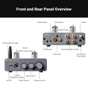 Fosi Audio T20X MKII TPA3255 <span class=keywords><strong>300W</strong></span> Bt Tube à vide classe D amplificateur de puissance audio stéréo intégré - Product Image 2