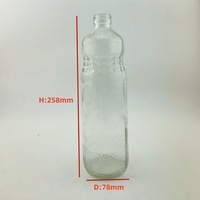 Bouteille de sirop en verre transparent Linlang Shanghai personnalisée de 800 ml avec bouchon à vis et impression sérigraphique pour sirop contre la toux à usage pharmaceutique