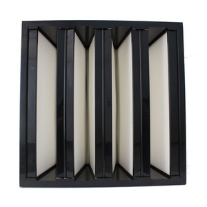 Vừa sợi thủy tinh phương tiện truyền thông bộ lọc không khí V loại ngân hàng nhỏ gọn F7 F8 F9 V W Hộp lọc xây dựng cho hệ thống thông gió - Product Image 4