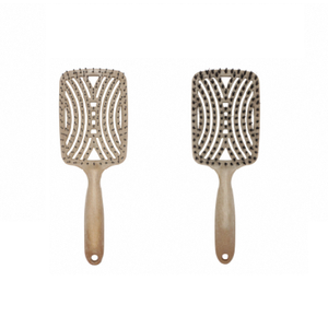 Hair <b>Brush</b> With Vent Fast Dry Non Slip Rubber Grip Gentle <b>Detangling</b> For Home Use Nylon Boar Bristle ABS Handle - Product Image 4