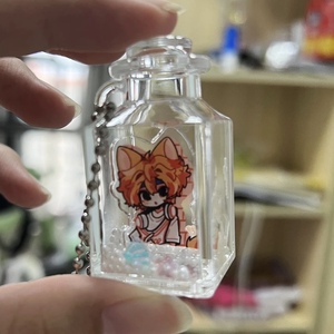 Vigreat venta al por mayor lindo Kawaii dibujos animados <span class=keywords><strong>Anime</strong></span> 3D acrílico coctelera llavero personalizado accesorio plástico botella de los deseos - Product Image 5