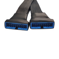 Kabel ekspansi 3.0 USB Dual-Port 20-Pin Header Male ke Dual Female untuk koneksi Multi-Device Panel depan