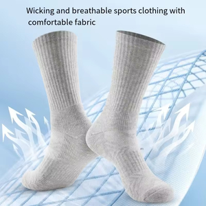 Wholesale 100% Cotton Athletic Crew <b>Socks</b> Custom Logo Knitted Sport <b>Socks</b> <b>Gym</b> Outdoor Spring Sports Bottom Logo Cuff Logo - Product Image 4