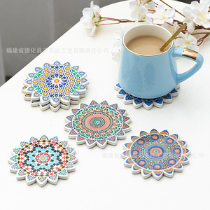 Sous-verres en céramique Tianhong, ronds et à motifs, pour tasses à thé, décoration de la maison, ensemble cadeau, fabriqué à Quanzhou, 2023-4 - Product Image 2