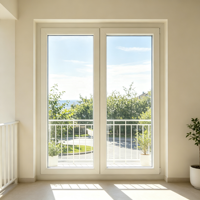 Ventana Corredera Horizontal de PVC Sin Plomo de Bajo Costo para Apartamentos de Alquiler, Aislamiento Acústico, Vidrio Doble