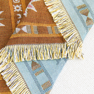 Boho hình học dệt ném chăn tùy chỉnh thiết kế di động ngoài trời Jacquard Dã Ngoại thảm - Product Image 5