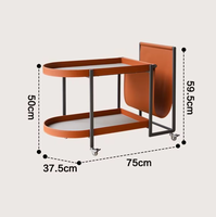 Table d'appoint moderne convertible en cuir pour canapé, étagère de rangement mobile, service à thé pour meubles de maison
