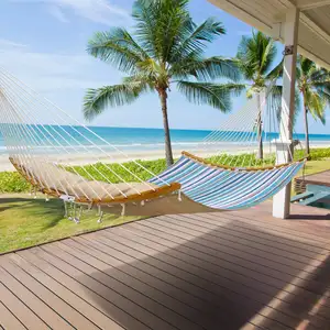 Tốt nhất bán sọc chần võng treo hoạt động ngoài trời võng giường với gối - Product Image 1