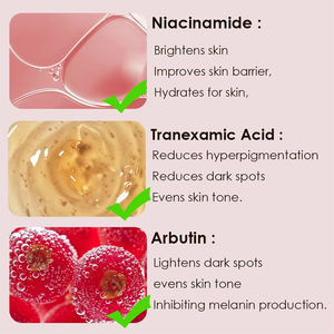 Sérum éclaircissant triple action à 10 % de niacinamide et 4 % d'acide tranexamique, anti-taches brunes, Alpha Arbutin, marque privée, OEM ODM, 30 ml - Product Image 3