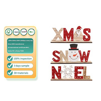 Holz-Weihnachtsbuchstaben-Set XMAS SNOW NOEL Tischdekoration Natürliche Holzblöcke Feiertagskamin Deko Großhandel Direkt ab Werk