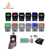 RGBWA + UV inalámbrico DMX con pilas LED Par Can 6x18W foco para fiestas de boda efecto de haz de hielo seco