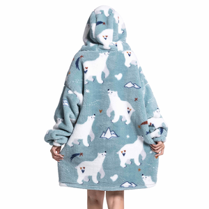 Diseños personalizados Vacaciones de invierno Manta usable Sudadera cálida Mantas con capucha Familia Sudadera con capucha de lujo - Product Image 2