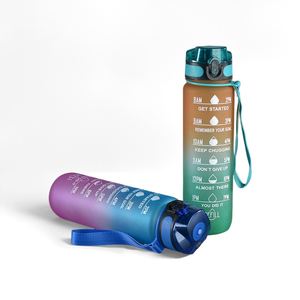 Custom Logo Popular Gym Sports Clear <b>Plastic</b> Water Bottle With Time Marker Measurements for Adults - Product Image 2