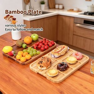 Acacia Wood Fruit Platter With Dividers Portable Snack Tray Eco-Friendly Outdoor Picnic Use - Product Image 3