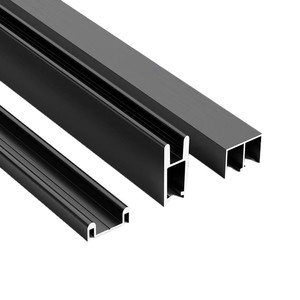 Rail de porte coulissante en alliage d'aluminium, rail pour verre de 8 mm, pour porte coulissante intérieure de placard, design minimaliste - Product Image 1