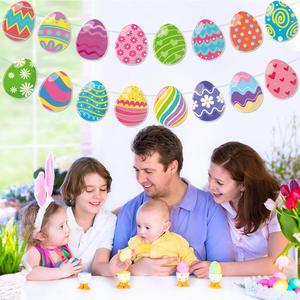 Paasfeest Ei-vlaggen en -banners Konijnen Carnaval Thema Dessertdecoratie Taarttoppers - Product Image 2