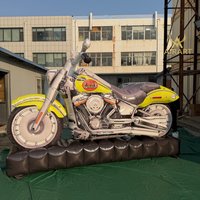 Modèle de moto gonflable de 4 m de long en PVC, ballon de véhicule pour exposition automobile