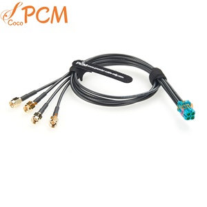 TE MATE-AX 4 en 1 Mini FAKRA a 4 SMA Enchufe macho LEONI <span class=keywords><strong>Dacar</strong></span> 462 RF Cable de extensión coaxial para antena de radio Navegación GPS 50cm - Product Image 1