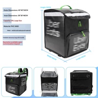 Double Shoulder Waterproof Insulated Foldable Instant Cooling Food Delivery Bag Vinyl Material Portable Backpack Style
