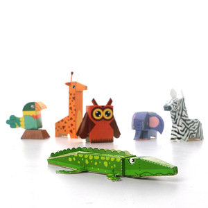 Niños DIY origami hecho a mano materiales <span class=keywords><strong>animales</strong></span> 3D tridimensional jardín de infantes juguetes de origami - Product Image 4