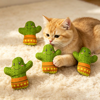 Jouet en peluche chat cactus mignon 2026, jouet à mordre doux pour chats d'intérieur