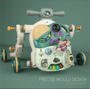 Poussettes simples pour bébés, trotteurs légers, tricycles musicaux, jouets d'éveil, voitures à pousser, trotteurs d'activités pour bébés, couleur naturelle, boîte de 4 pièces - Product Image 4