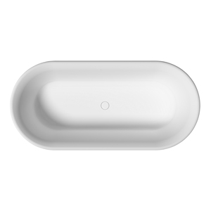 Baignoire Maydon Whirlpool en résine, baignoire autoportante de luxe en pierre de résine de 1700 mm, surface solide, blanc mat - Product Image 2