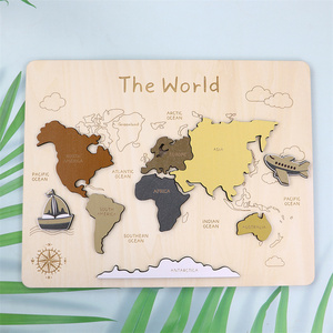 Rompecabezas 3D con mapa del continente del mundo personalizado, regalo de madera para oficina, escritorio, artesanía decorativa, juguete para niños - Product Image 5