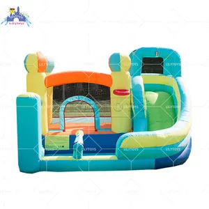 가족 용 슬라이드 및 수영장이있는 Inflatables 나일론 주거용 풍선 바운서 콤보