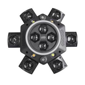 Luces Láser DJ RGBW de Seis Brazos con Efecto Ojo de Abeja Vajra, Cabezal de Haz de 6 Brazos, Blanco Cálido y Rojo, Modo de Control DMX512 para Escenarios - Product Image 1