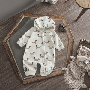 Mono con capucha y cremallera para bebé, informal, de punto suave, con estampado de cachorro, para niños y niñas de 0 <span class=keywords><strong>a</strong></span> 18 <span class=keywords><strong>meses</strong></span>, para primavera y otoño - Product Image 5