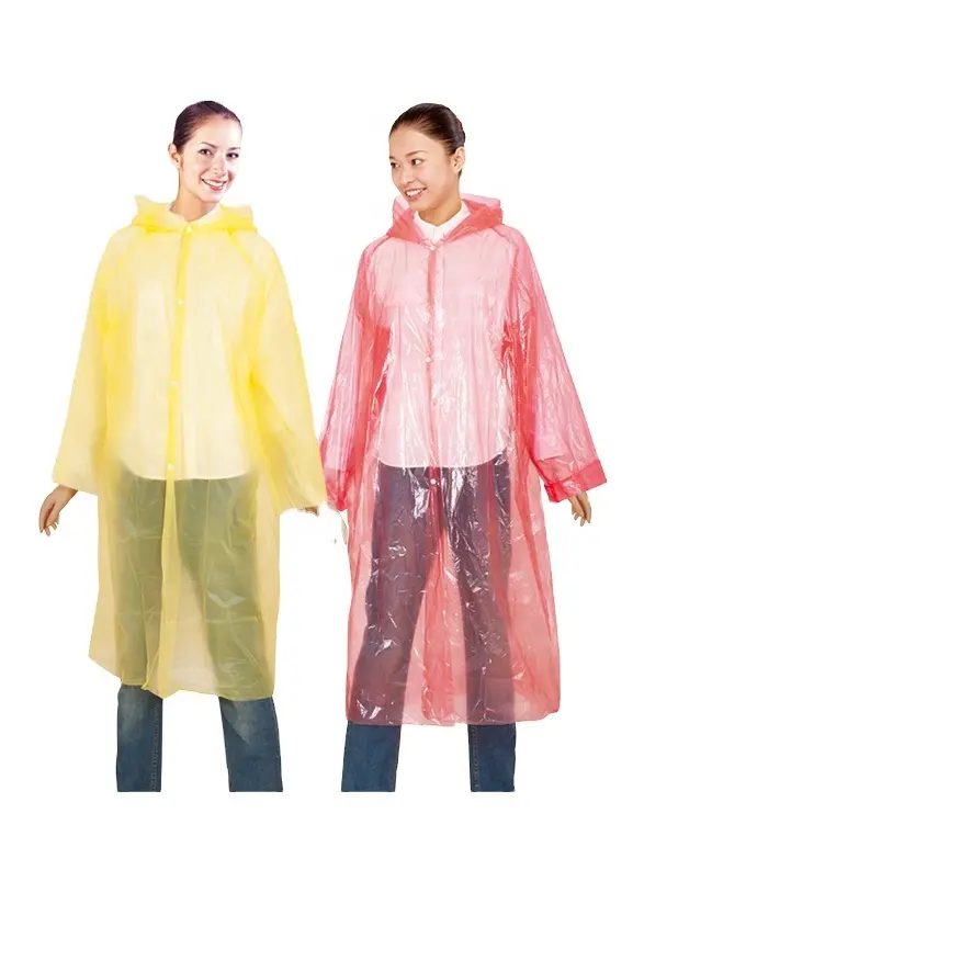 Promotional Pe Raincoat Manufacturer Fashion Disposable Rain coat for Adult Emergency Poncho for Rain Weather from China