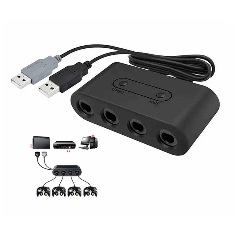 SYY 4 Port Converter Verbinderkabel GC zu WII PC Transfer Verbinderkabel für Nintendo WII