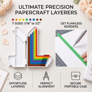 Cross Border Ruler Guide Rail 7 Color Foldable Paper Craft Alignment Tool For Crafting And DIY Projects - Product Image 3
