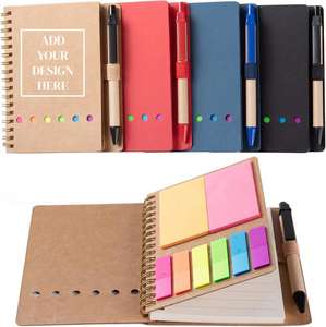 Set de Cuaderno Kraft Promocional con Bolígrafo y Notas Adhesivas, Diario Espiral con Logotipo Personalizado para Regalos Corporativos - Product Image 1