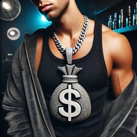 Pendentif Hip-Hop Moissanite Personnalisé de Qualité Supérieure, Plaqué Or 14 carats, Style Iced Out pour Rappeur, Disponible à la Vente pour Chaîne