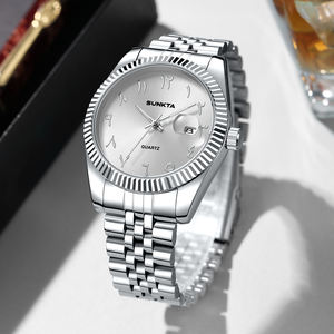 Orologio da <span class=keywords><strong>Uomo</strong></span> ST6725 con Numeri Arabi, Cassa in Lega Semplice, Vetro di Lusso, Impermeabile, Cinturino in Acciaio Inossidabile, Luminoso, Logo Personalizzato OEM - Product Image 2