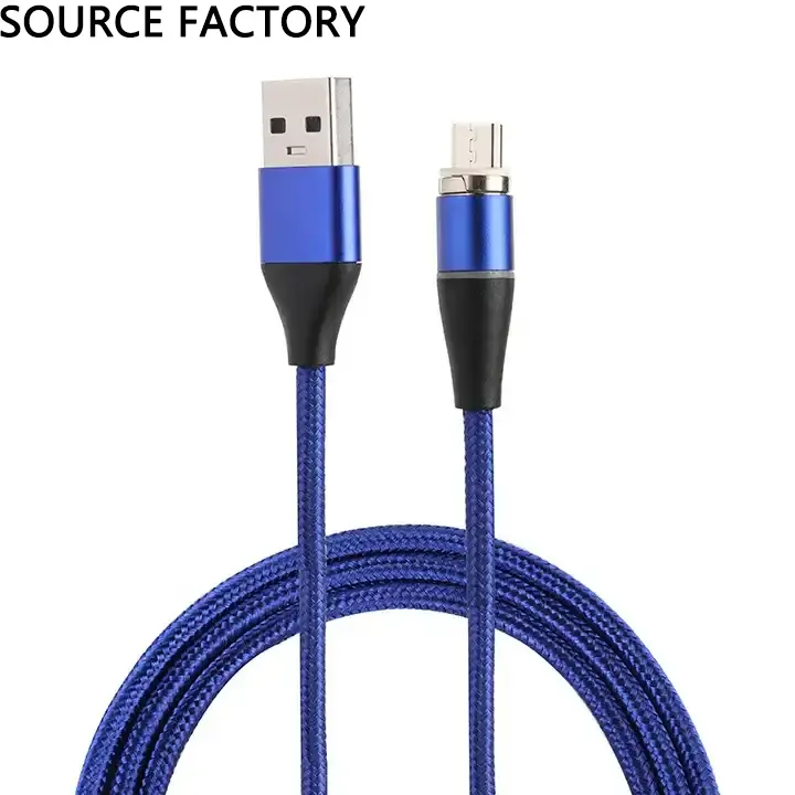 OEM 구리 나일론 꼰 블루 마이크로 USB 케이블 태블릿 휴대 전화 데이터 라인 유형 C 내구성 케이블 데이터 마그네틱