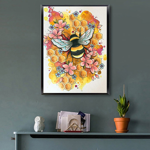 Insecto abeja diamante pintura dibujos animados niños hecho a mano Diy flor AB taladro diamante pintura pared arte lienzo pintura - Product Image 2