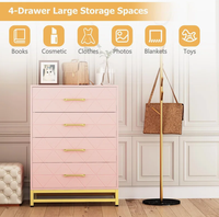 Armoire de chambre à coucher avec 4 tiroirs pour le salon entrée commode avec cadre en acier armoire de rangement