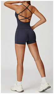 Top Deportivo Corto con <span class=keywords><strong>Tirantes</strong></span> Cruzados de Tela Cepillada Personalizada, Elástico en 4 Direcciones, con Relleno, Transpirable, para Gimnasio, Entrenamiento, Running, Yoga - Product Image 3