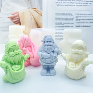 3D Santa Claus Silicone Mold Handmade Santa Claus Aromatherapy Candle Mold DIY <b>Soap</b>, Resin, Gypsum - Product Image 3