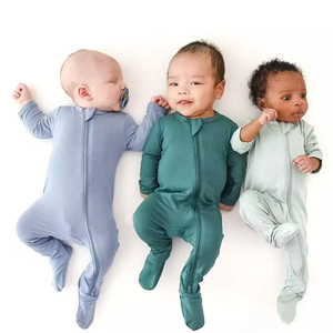 Combinaison pour nouveau-né Conyson, 100% coton, manches longues, fermeture éclair, vêtements pour bébé, pyjamas, unisexe, vente en gros, bambou, combinaisons pour bébé personnalisées - Product Image 4