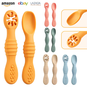 Cuchara de Silicona Libre de BPA para Bebés, Cuchara para Introducción de Alimentos, Cuchara de Silicona Suave para el Aprendizaje de la Alimentación - Product Image 5