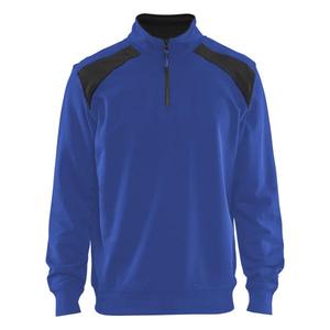 BLAKLADER - 335311588599S Sudadera de 2 tonos con media cremallera Azul aciano/Negro-EAN 7330509597040 SUDADERAS DE TRABAJO - Product Image 1