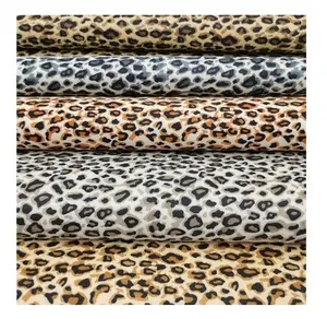 Hot Sale Fancy Leopard Printed Fabrics Polyester Print Fabric Wash Velvet